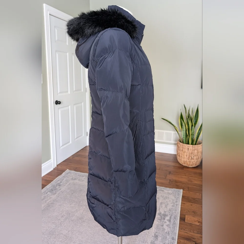 Lauren Ralph Lauren Women's Down Parka Coat Hooded Zip Front Navy Blue Size S - Picture 2 of 16